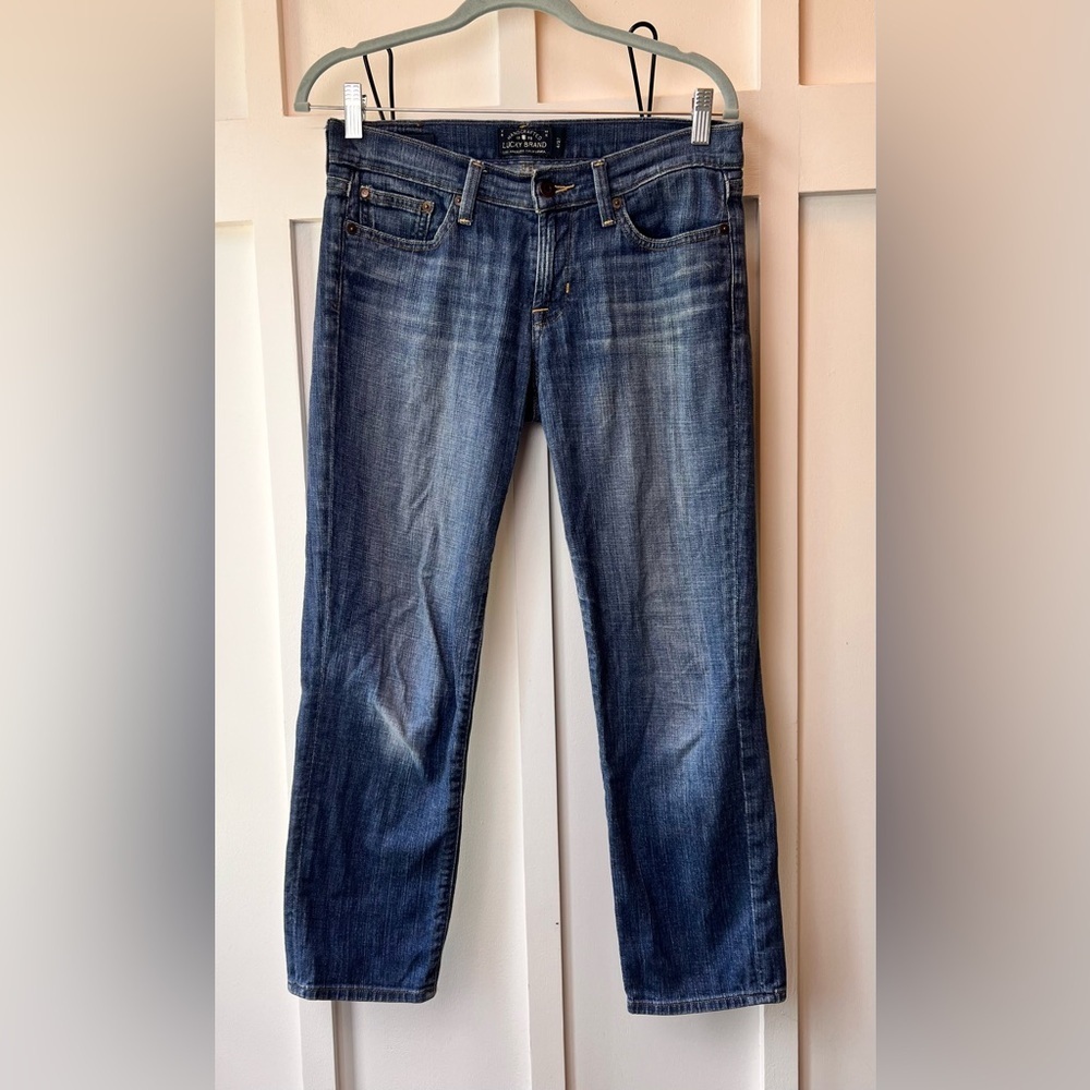 Lucky Brand Sweet Crop Jeans Womens 4 / 27 Medium Wash Denim Y2K Low Rise Casual